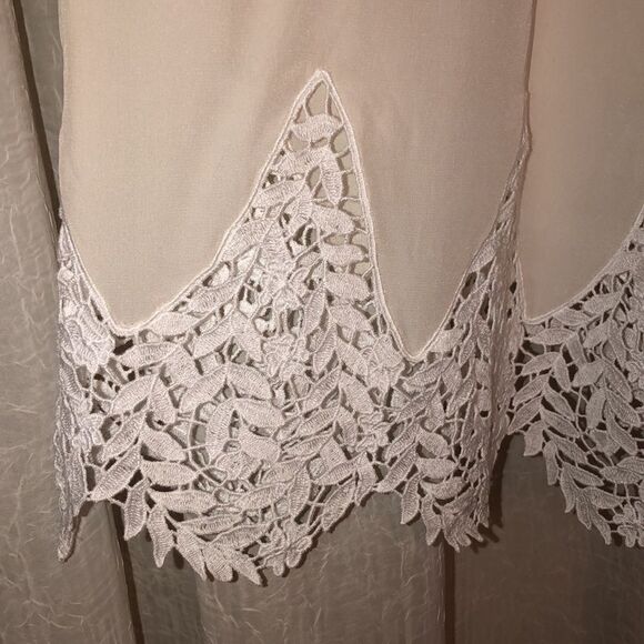 Lilly Pulitzer S Silk Resort White Ivory Diem Sleeveless Top with Lace - Picture 11 of 16